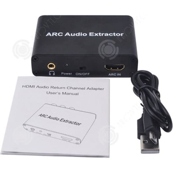 INN® ARC till ljudadapter, HDMI Audio Return Adapter, Black Optical Fiber Coaxial Audio Output Converter 3,5 m