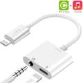 Miniatyrbild 1 av 4: TD® Hörlursadapter för iPhone 12 3,5 mm Splitter Converter till 3,5 mm Jack AUX ljudkabel för alla iOS - Vit