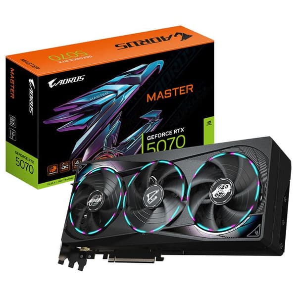 Grafikkort - GIGABYTE - AORUS GeForce RTX 5070 Master - 12 Go GDDR7 - PCI-E 5.0 - WINDFORCE Kylning