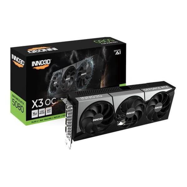 Grafikkort - INNO3D - GeForce RTX 5080 X3 OC - 16GB GDDR7 - DLSS 4 - PCI Express 5.0