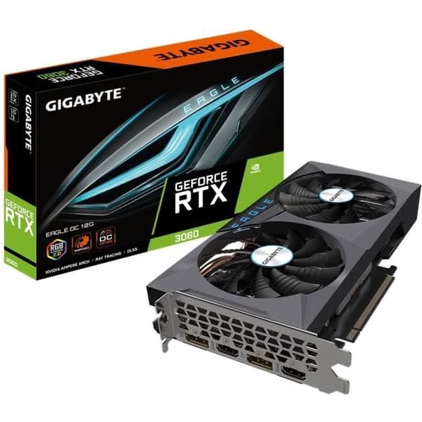 GIGABYTE RTX 3060 EAGLE OC 12G LHR grafikkort (GV-N3060EAGLE OC-12GD) Svart