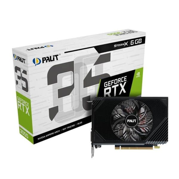Grafikkort - Palit - GeForce RTX 3050 StormX - 6 Go - Mini ITX - PCI Express 3.0 x16