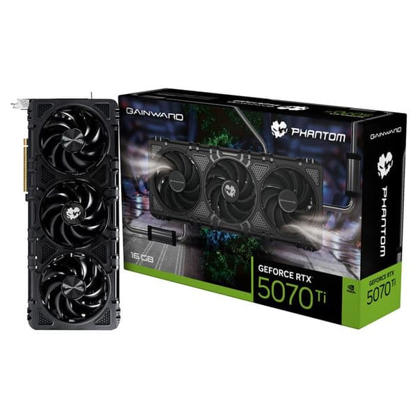 Grafikort - Gainward - GeForce RTX 5070 Ti - 16 GB GDDR7 - DLSS 4 - HDMI/Tri DisplayPort Svart