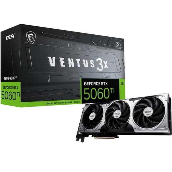 MSI - Grafikkort - GeForce RTX 5060 Ti VENTUS 3X OC - 16GB GDDR7
