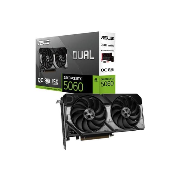 Grafikkort ASUS DUAL RTX 5060 O8G Svart, Grå