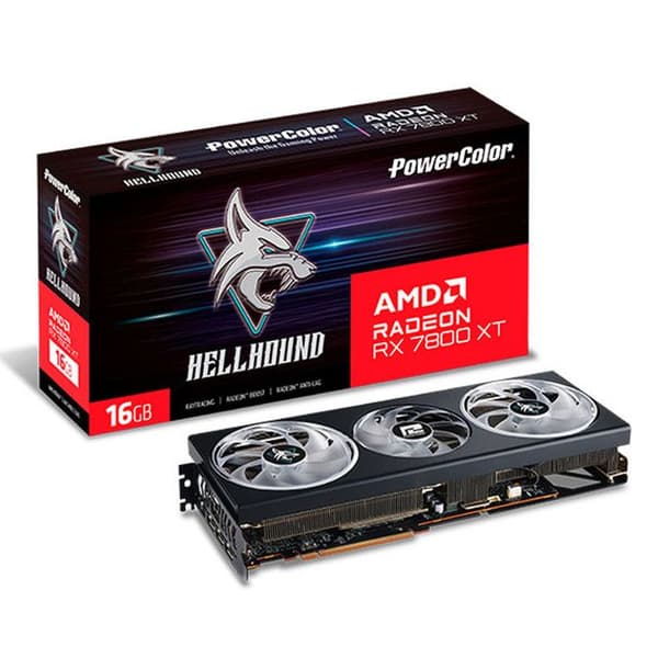 Grafikkort - Powercolor - RX 7800XT Hellhound - 16 GB DDR6 - DirectX 12 - PCI Express 4.0
