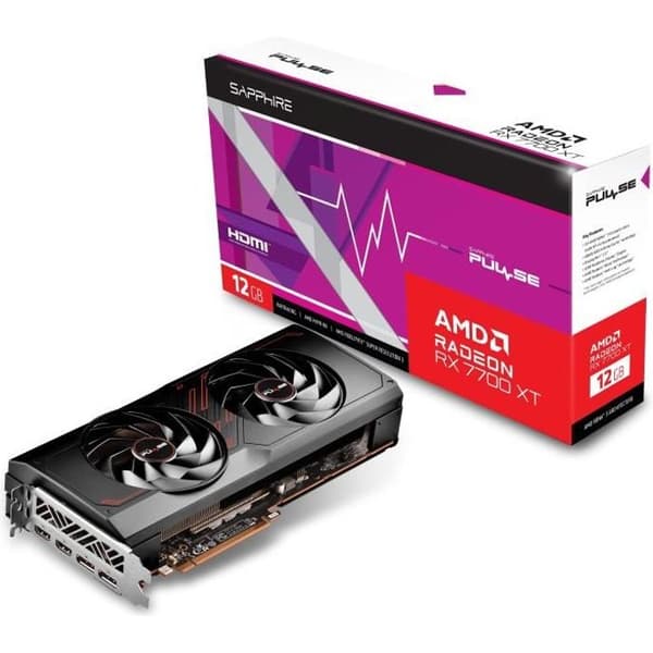 SAPPHIRE - Grafikkort - PULSE AMD RADEON™ RX 7700 XT GAMING 12GB - GDDR6 - DUBBLA HDMI / DUBBLA DP