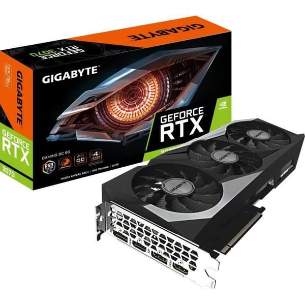GIGABYTE RTX 3070 GAMING OC 8G LHR-grafikkort (GV-N3070GAMING OC-8GD) Svart
