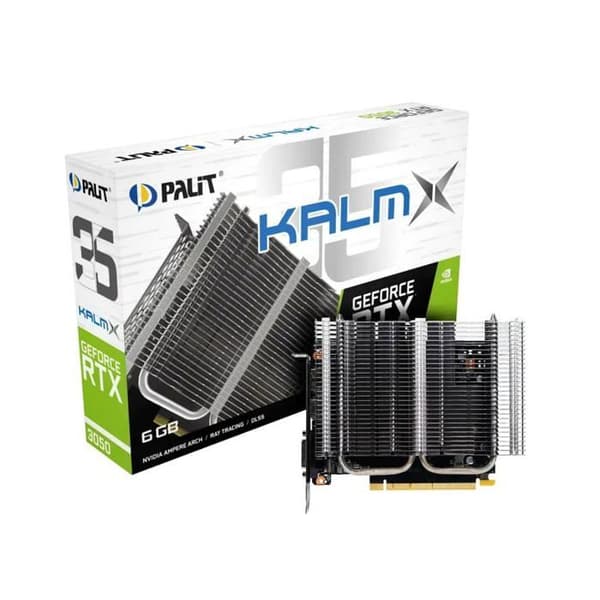 Grafikkort - PALIT - GeForce RTX 3050 KalmX OC - 6Go - Mini ITX - Passiv kylning