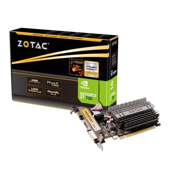 Grafikkort - ZOTAC - GeForce GT 730 - 4 GB - Fläktlöst - 4K Ready - VR Ready