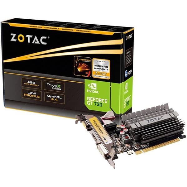 Grafikkort - ZOTAC - GeForce GT 730 - 4 GB - Fläktlöst - 4K Ready - VR Ready