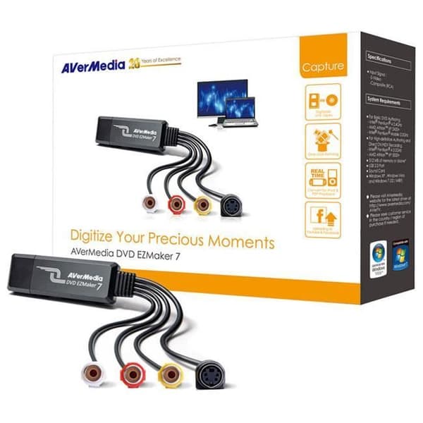 AVERMEDIA DVD EZMAKER 7 C039BH SD Video Capture Box för digitalisering av VHS