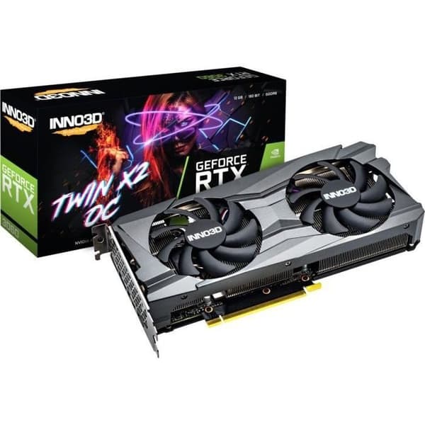 Grafikkort - Inno3D - GeForce RTX 3060 - 12 GB GDDR6 - Fläktsystem - 240 mm Svart
