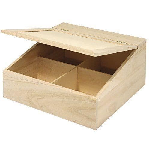 RAYHER HOBBY Trälåda med gångjärnslock FSC Mix Credit 24x 24x 12cm 4fack - 62409000