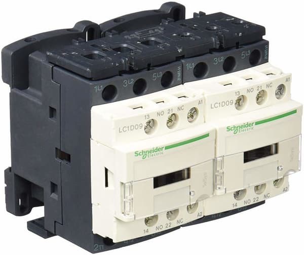 Schneider elmotorisering - LC2D09P7 - TeSys reverserande kontaktor, LC2-D, 3P, 9 A, 440VAC-3, 230 VAC spole, 50/60 Hz