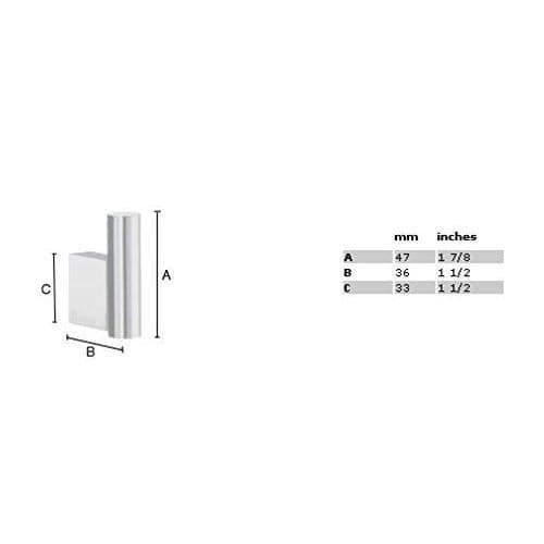 Smedbo AK355 Chrome Air Hook Mässing, Silver, 4,7 x 3,6 x 3,3 cm - SME AK355