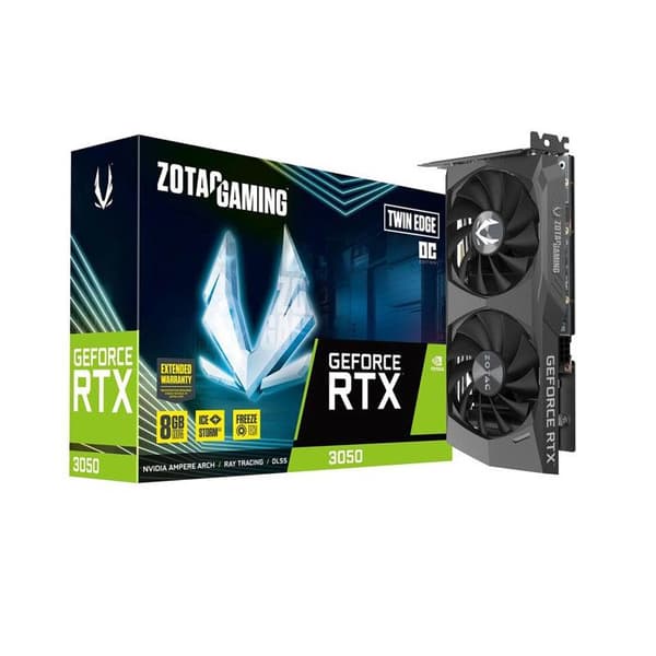 Grafikkort - Zotac Gaming - GeForce RTX 3050 Twin Edge OC - 8 GB - HDMI - DisplayPort