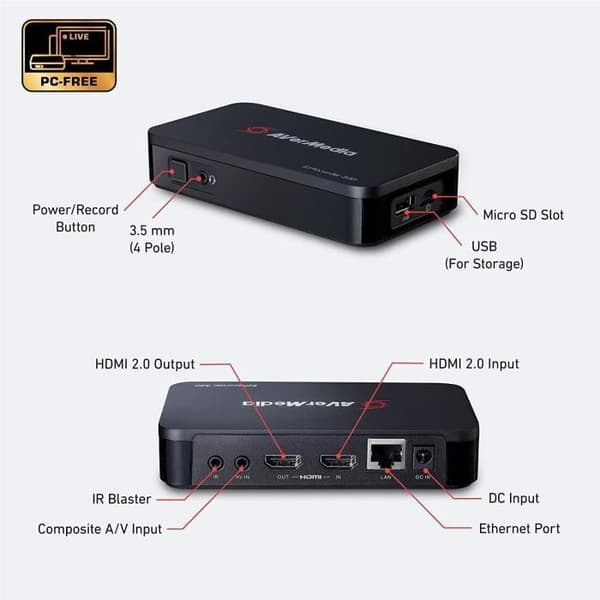 AVerMedia EzRecorder330- Inspelnings- och streamingbox i Full HD 1080p utan PC- 4K Gateway- Kompatibel med nästa generations konsoler