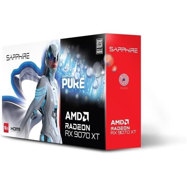 SAPPHIRE - Grafikkort - PURE AMD RADEON™ RX 9070 XT GAMING OC - 16 GB - Dual HDMI / Dual DP