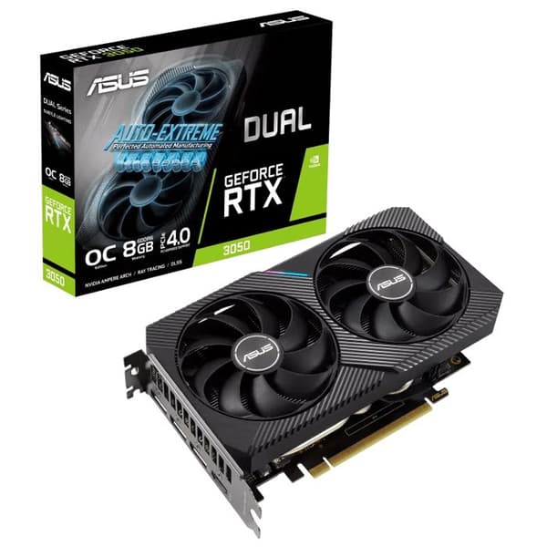 Grafikkort - ASUS - Dual GeForce RTX 3050 O8G - 8 GB GDDR6 - PCI Express 4.0 - Ray Tracing