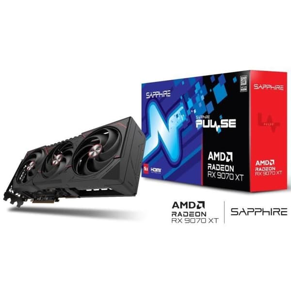 SAPPHIRE - Grafikkort - PULSE AMD RADEON™ RX 9070 XT GAMING - 16 GB - Dubbel HDMI / Dubbel DP