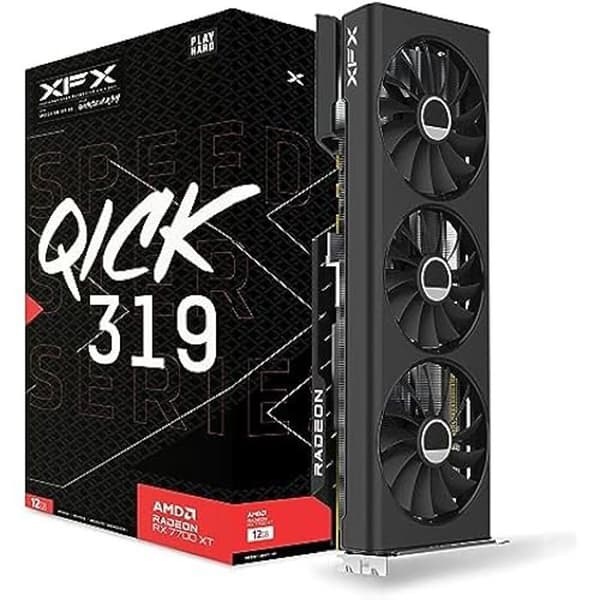 Grafikkort - XFX Speedster QICK319 Radeon RX 7700 XT Svart - 12 GB GDDR6 - HDMI 3xDP - AMD RDNA™ 3