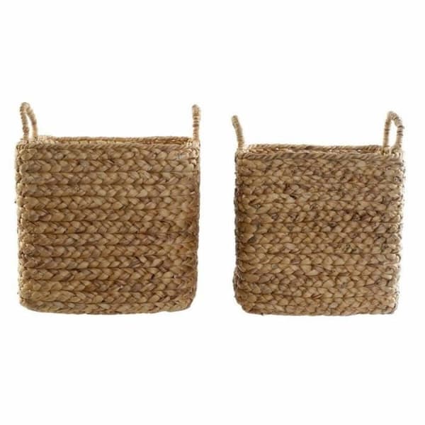 DKD Home Decor Basketball Set Natural Brown Reeds (42 x 42 x 39 cm) (2 delar) - 8424001751648