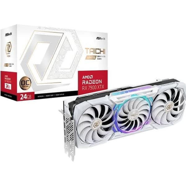 ASRock AMD Radeon RX 7900 XTX Taichi White 24GB OC - 24 GB GDDR6 - HDMI/Tri DisplayPort - PCI Express (AMD Radeon RX 7900 XTX) Vit