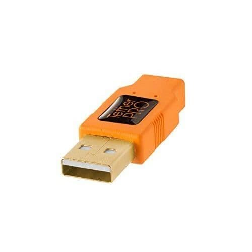 Tether Tools - TetherPro USB-kabel, USB 2.0-nbspA/Mini B, 8-nbspA, 4.6m, orange [TET-CU8015-ORG] -