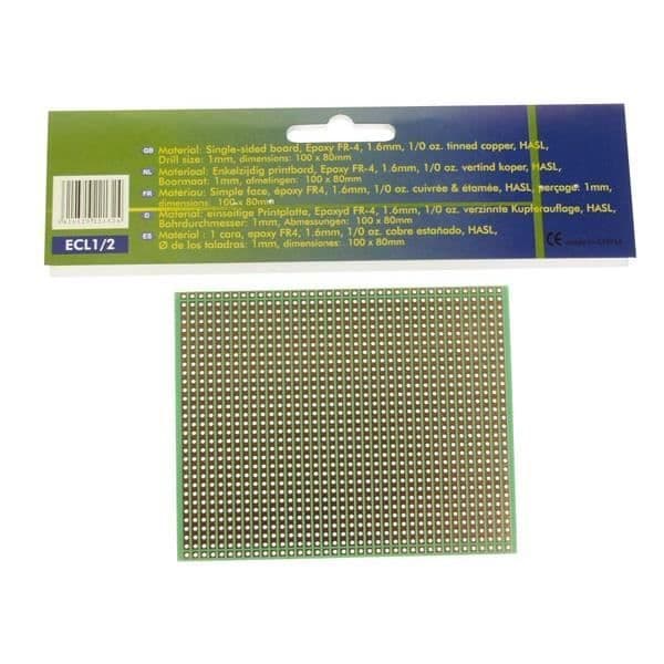 Velleman EUROCARD STRIP - 100x80mm - FR4 (1st/bl)