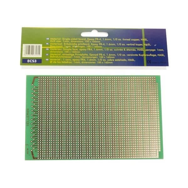 Velleman EURO CARD PASTILLE 3 HÅL - 100x160mm...