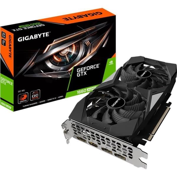 GIGABYTE GTX 1660 SUPER OC-grafikkort - 6 GB (GV-N166SOC-6GD) Svart