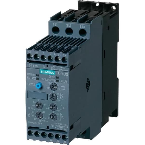 Elektronisk mjukstartare Siemens 3RW4027 3RW4027-1BB14 - Märke SIEMENS - 7,5/15 kW - 32 A - 45 mm