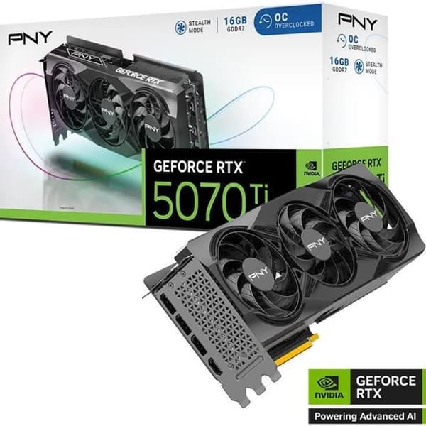 PNY - Grafikkort - GEFORCE RTX™ RTX 5070Ti - 16GB - STD OC