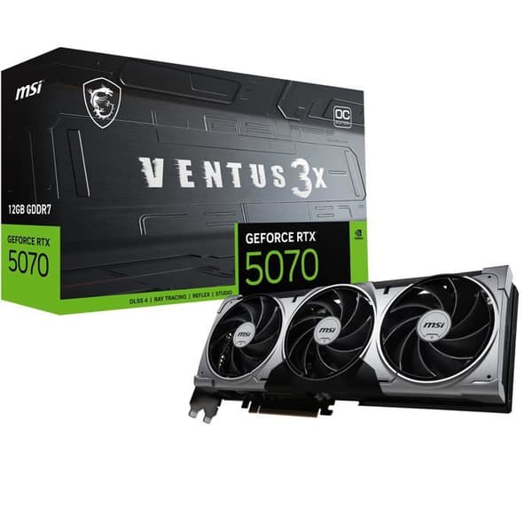 Grafikkort - MSI - GeForce RTX 5070 - 12 GB - Överklockning - 192 bitar