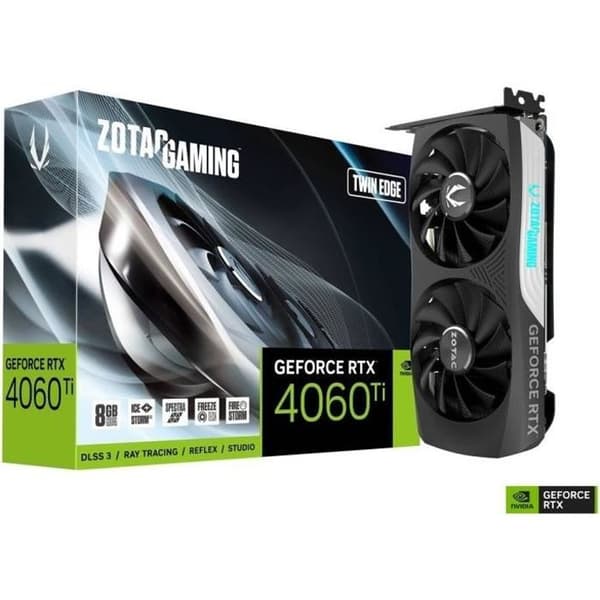 ZOTAC - Grafikkort - Nvidia GeForce RTX 4060 Ti Twin Edge 8GB