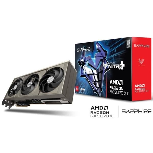 SAPPHIRE - Grafikkort - NITRO+ AMD RADEON™ RX 9070 XT Gaming OC - 16 GB - Dual HDMI / Dual DP Grå