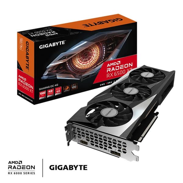 Gigabyte Radeon RX 6500 XT Gaming OC 4GB GDDR6 grafikkort (GV-R65XTGAMING OC-4GD)