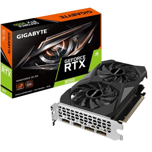 Gigabyte GeForce RTX 3050 WINDFORCE OC 6G NVIDIA 6GB GDDR6 Svart, Grå