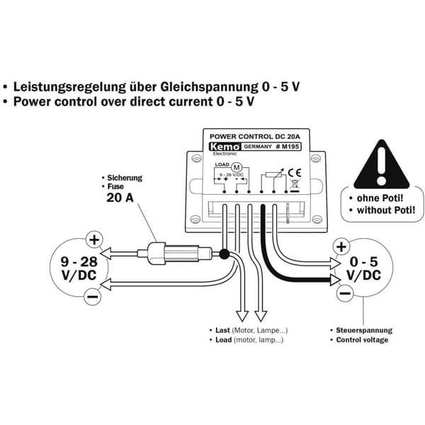 PWM-effektreglage Kemo M195 Komponent 9 - 28 V/DC