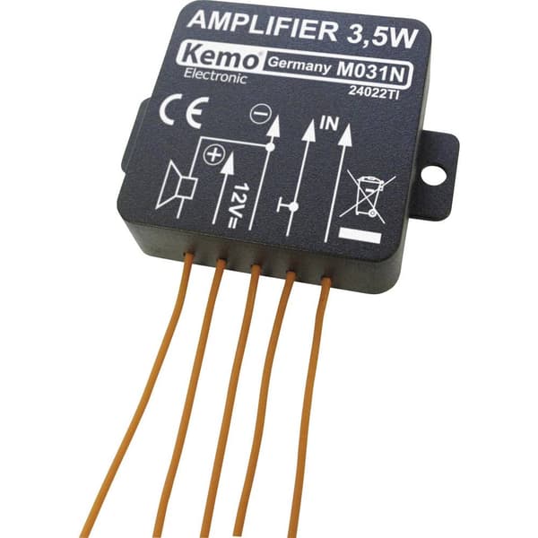 Kemo M031N Mono-förstärkare Komponent 5 V/DC, 6 V/DC, 9 V/DC, 12 V/DC 3.5 W