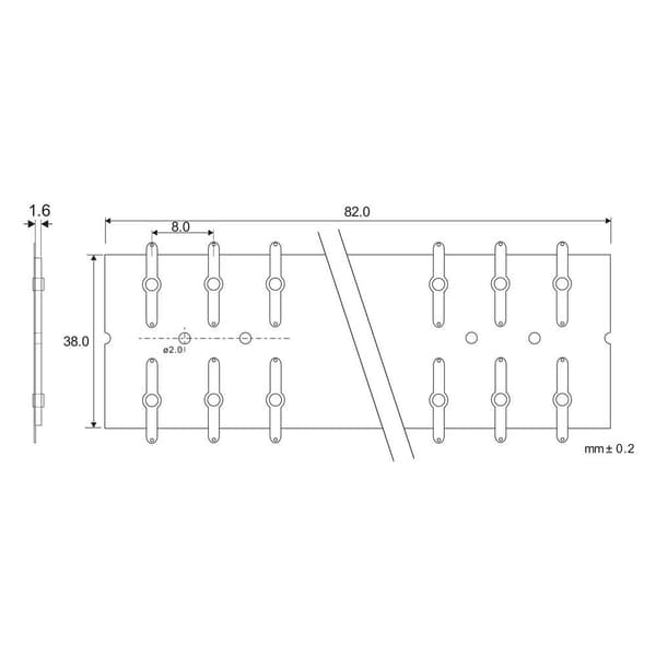 TRU COMPONENTS Lödlist tvåradig Totalt antal poler 20 Laminerat papper (L x B x H) 82 x 38 x 1.6 mm 1 st