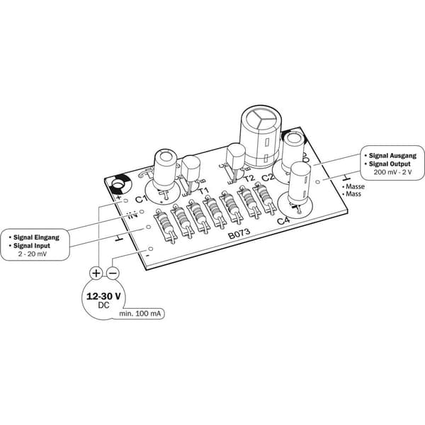 Kemo B073 Förförstärkare Byggsats 12 V/DC, 24 V/DC, 30 V/DC