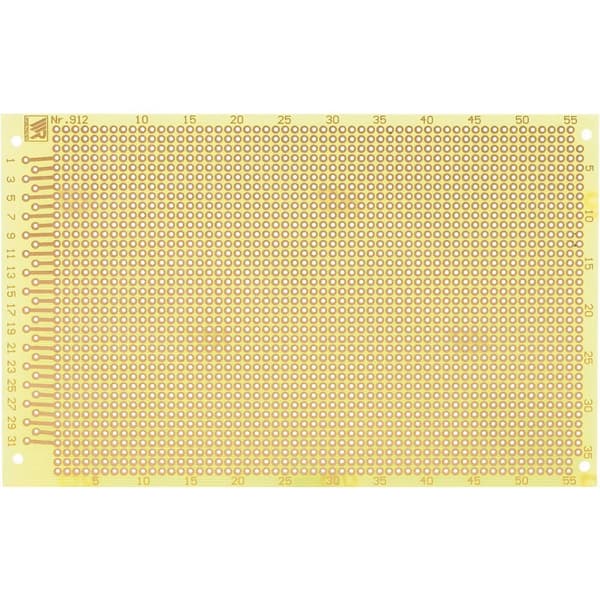 Rademacher WR-Typ 912 Experimentkort Epoxi (L x B) 160 mm x 100 mm 35 µm Rastermått 2.54 mm Innehåll 1 st
