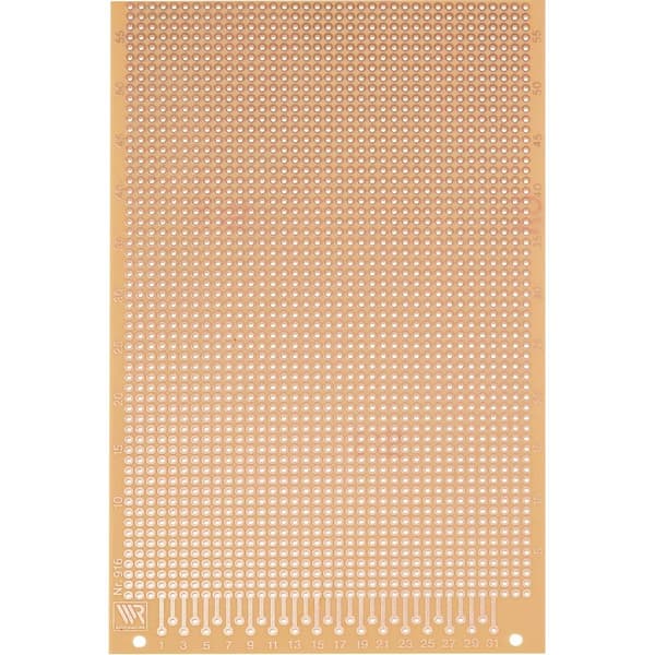 Rademacher WR-Typ 916 Experimentkort Laminerat papper (L x B) 160 mm x 100 mm 35 µm Rastermått 2.54 mm Innehåll 1 st