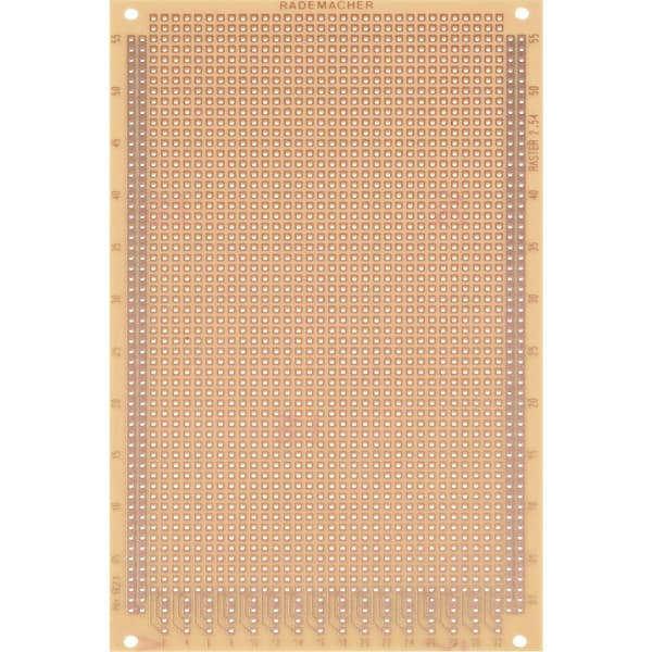 Rademacher WR-Typ 921 Experimentkort Laminerat papper (L x B) 160 mm x 100 mm 35 µm Rastermått 2.54 mm Innehåll 1 st