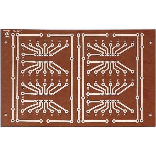 Rademacher WR-Typ 910 Kretskort Laminerat papper (L x B) 160 mm x 100 mm 35 µm Rastermått 2.54 mm Innehåll 1 st