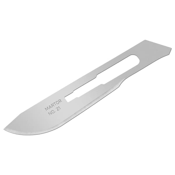 MARTOR SKALPELLKLINGE 21 Spezialschliff Skalpellblad 66 mm Stål 10 st