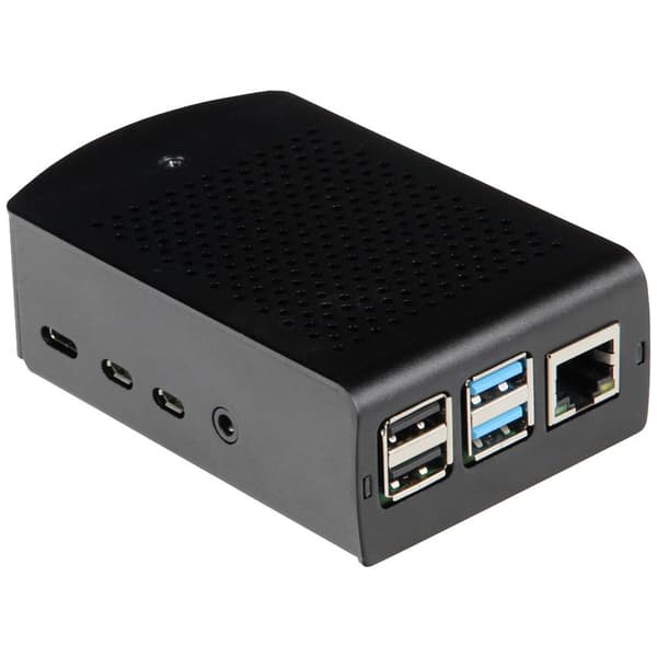 Joy-it rb-alucasep4+06 SBC-hölje Passar till: Raspberry Pi med fästremmar Svart