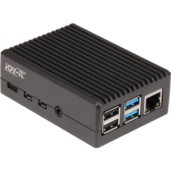 Joy-it rb-alucaseP4+08 SBC-hölje Passar till: Raspberry Pi inkl. passiv kylare Svart